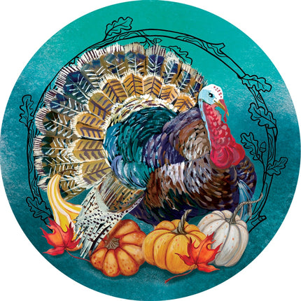 Teal Turkey-Suncatcher