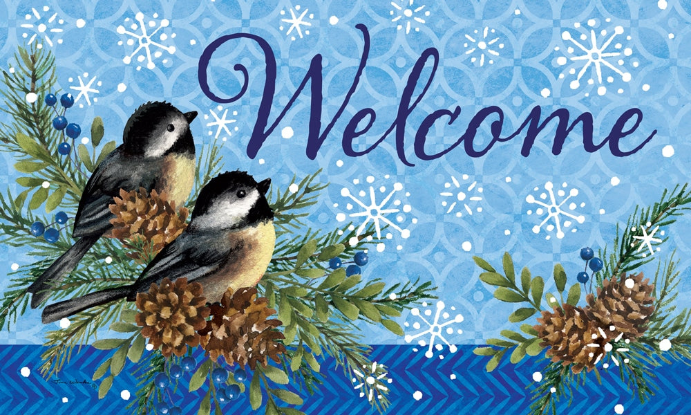 Winter Chickadee-Floor Mat