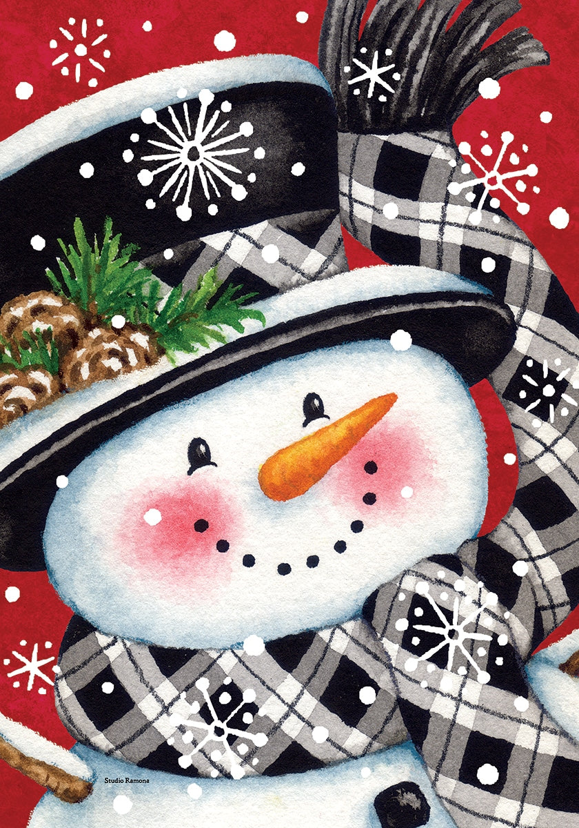 Black &amp; Red Snowman Flag