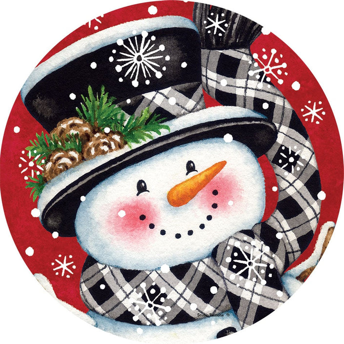 Black & Red Snowman-Accent Magnet