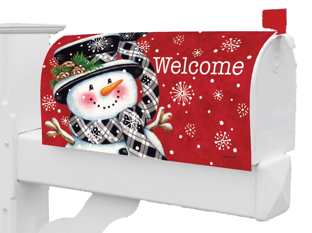 Black &amp; Red Snowman-Mailbox Makeover