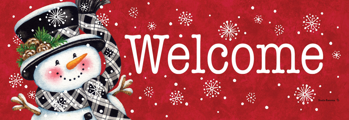 Black &amp; Red Snowman-Signature Sign