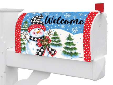 Checkered Snowman-Mailbox Makeover