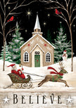 Church and Sleigh-Flag