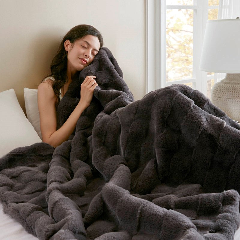 Vivienne Faux Fur Throw - Grey