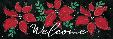 Poinsettia on Black-Signature Sign