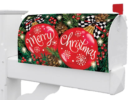 Red Ornaments-Mailbox Makeover