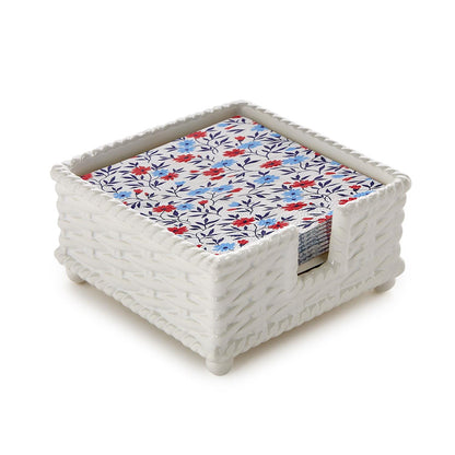 Basketweave Cocktail Napkin Holder - Ceramic