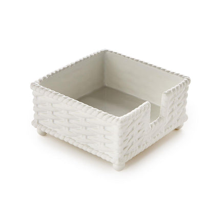 Basketweave Cocktail Napkin Holder - Ceramic