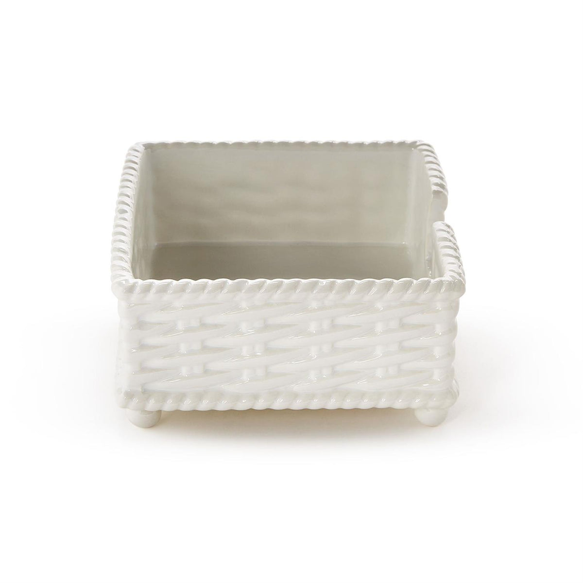 Basketweave "Cocktail" Napkin Holder - Ceramic