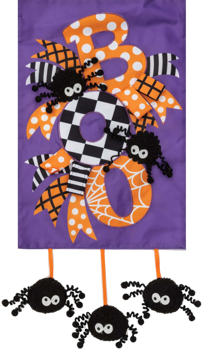 Boo Halloween-Applique Flag