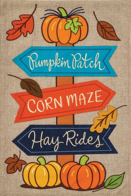 Fall Signs-Burlap Flag