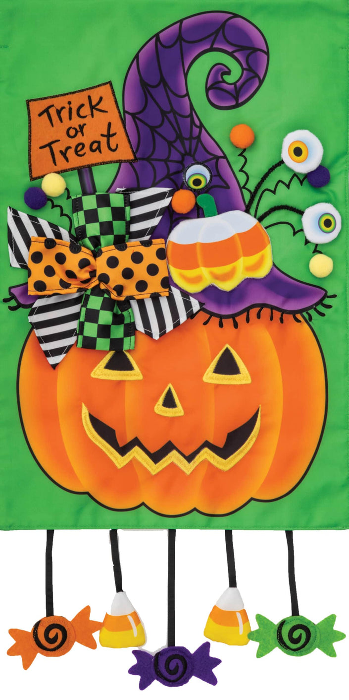 Pumpkin Candy-Applique Flag