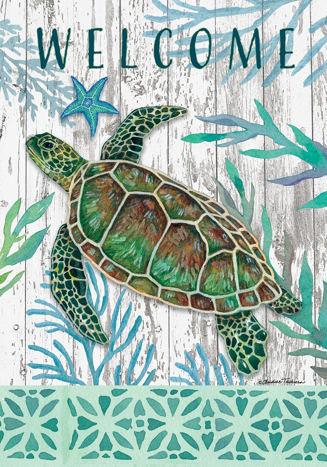 Sea Green Turtle-Flag