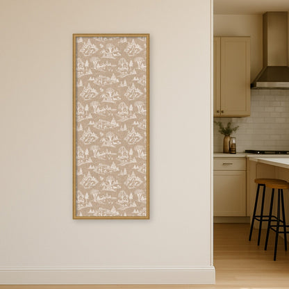 Kate and Laurel Framed Fabric Pinboard Wonderland White Toile