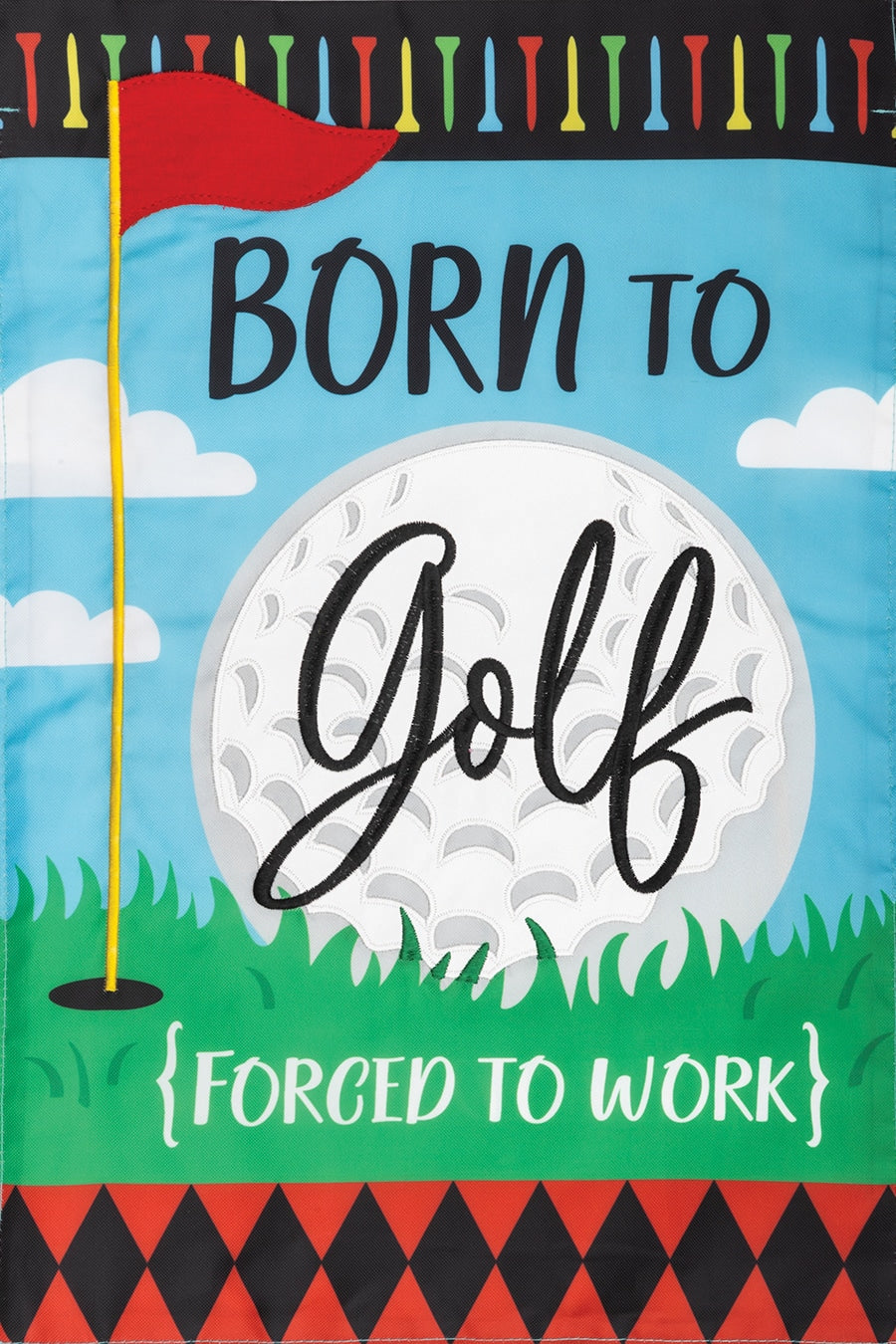 Applique Flag-Born to Golf