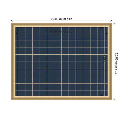 Framed Fabric Pinboard Navy Blue Plaid Wall Organization