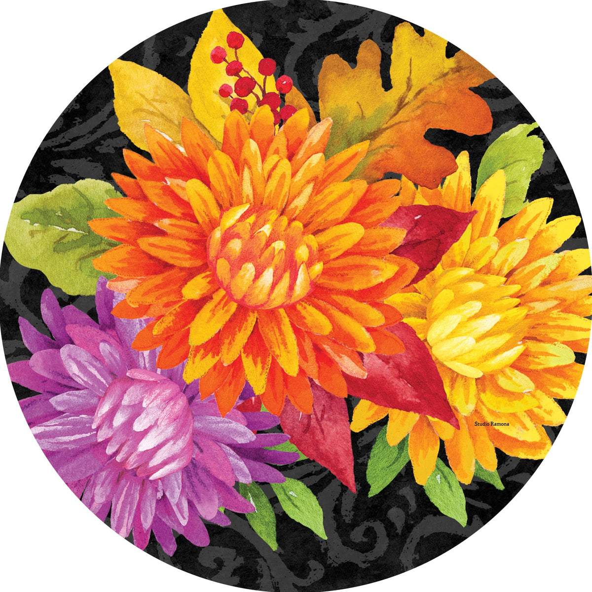 Vibrant Mums-Accent Magnet