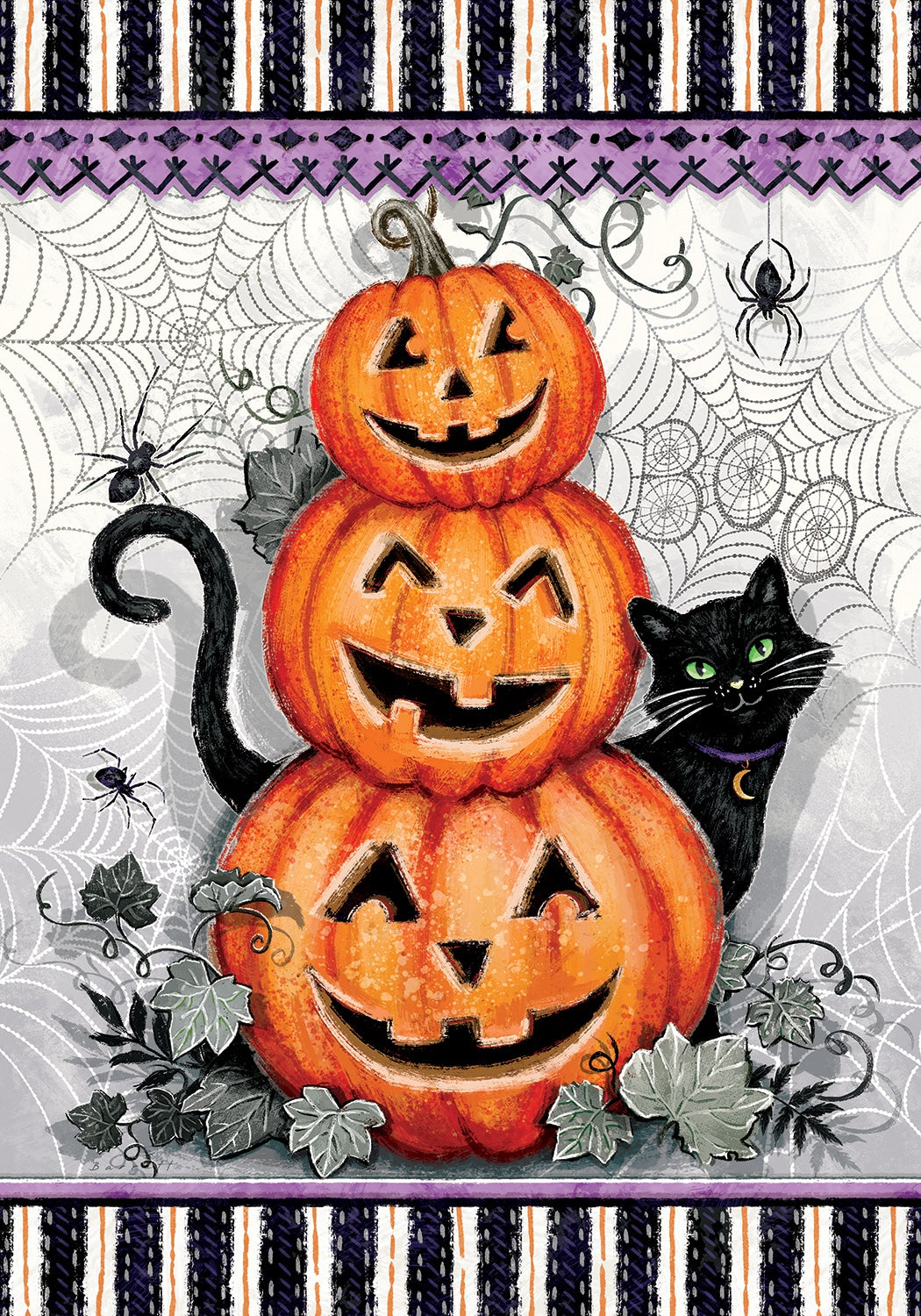 Cat &amp; Pumpkin-Flag