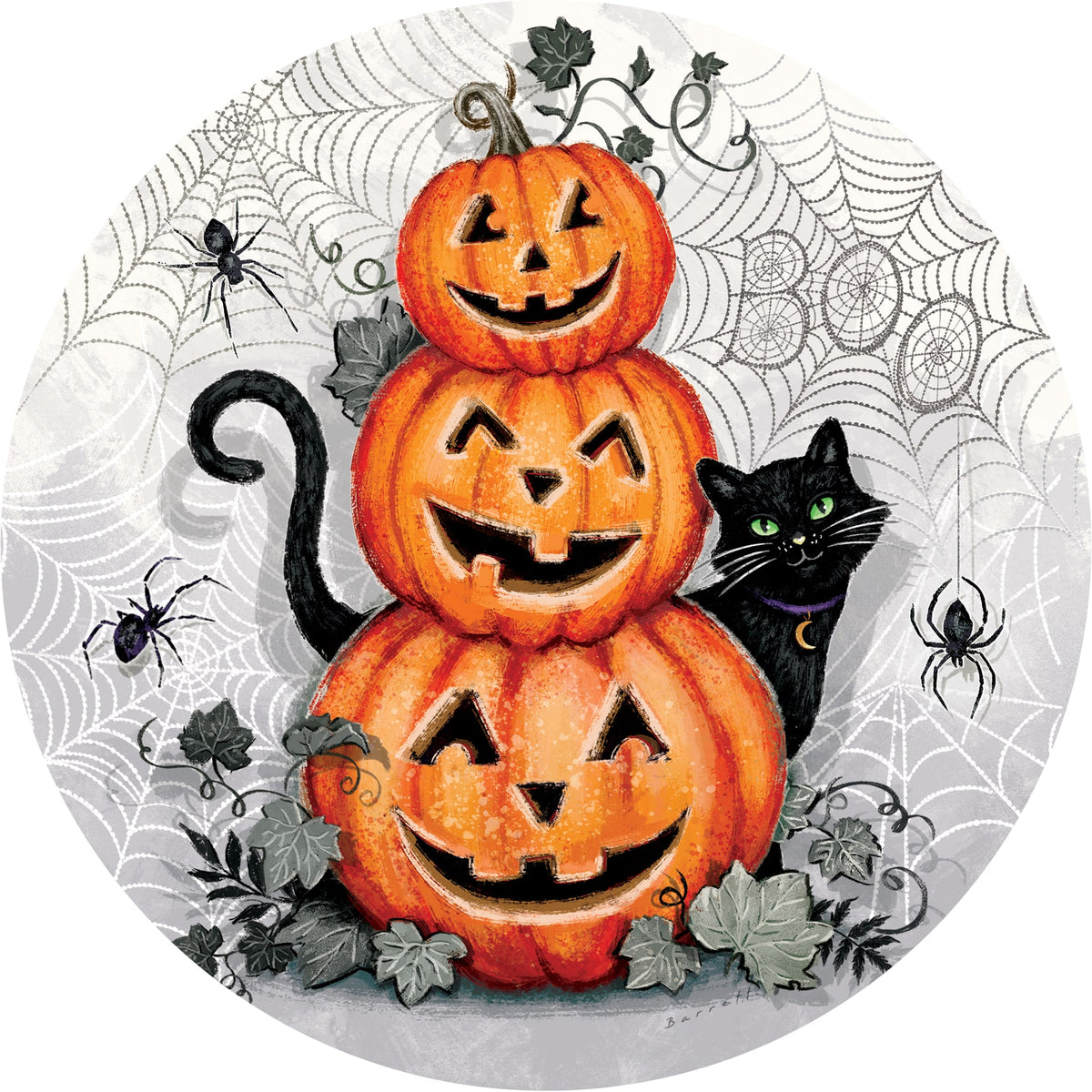 Cat &amp; Pumpkin-Accent Magnet