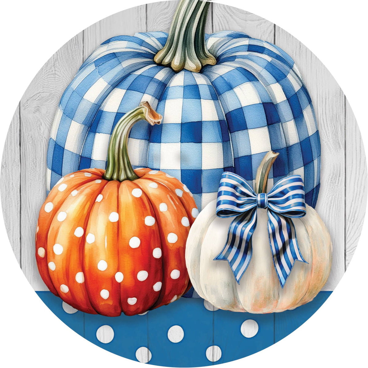 Gingham Pumpkin Stack-Accent Magnet