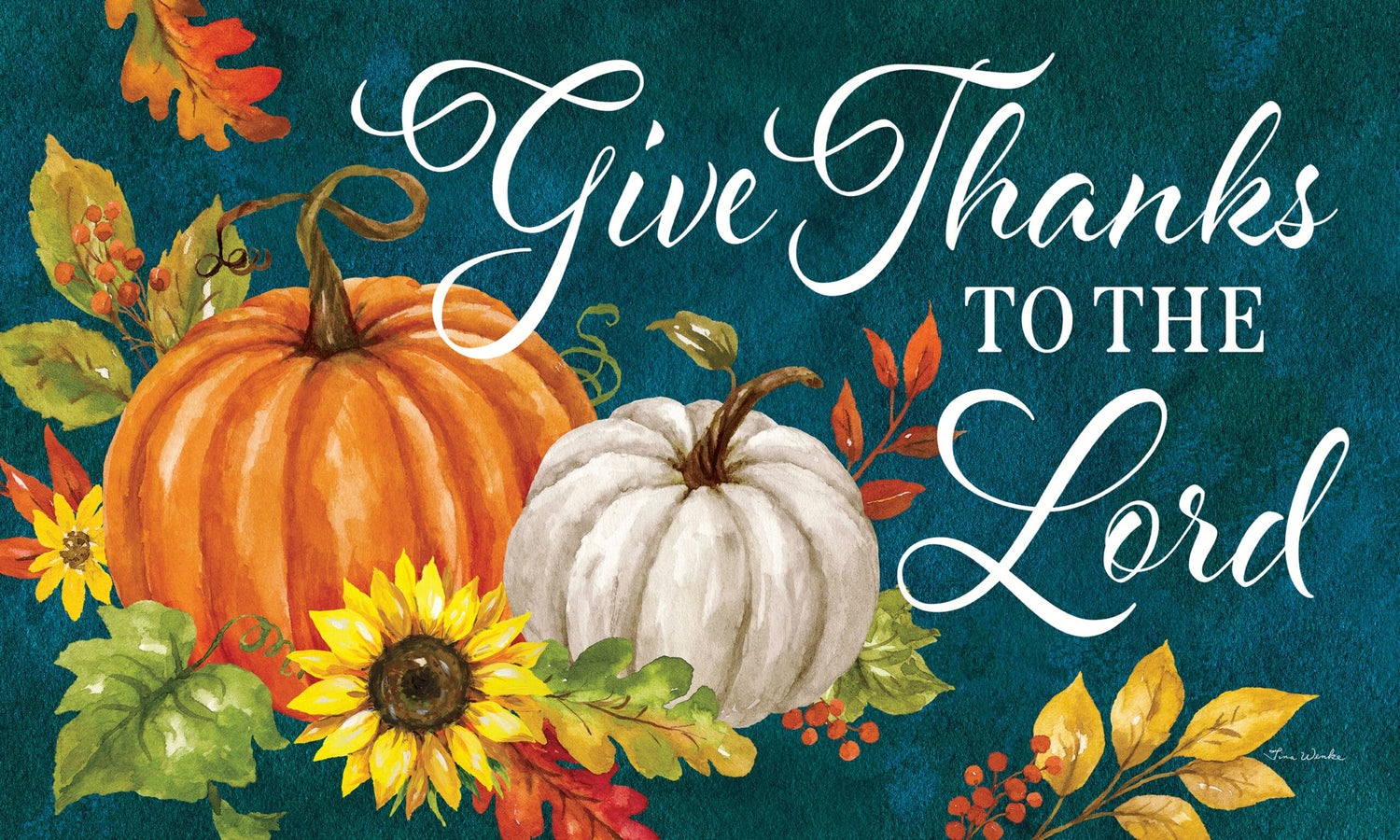 Give Thanks Pumpkin-Floor Mat