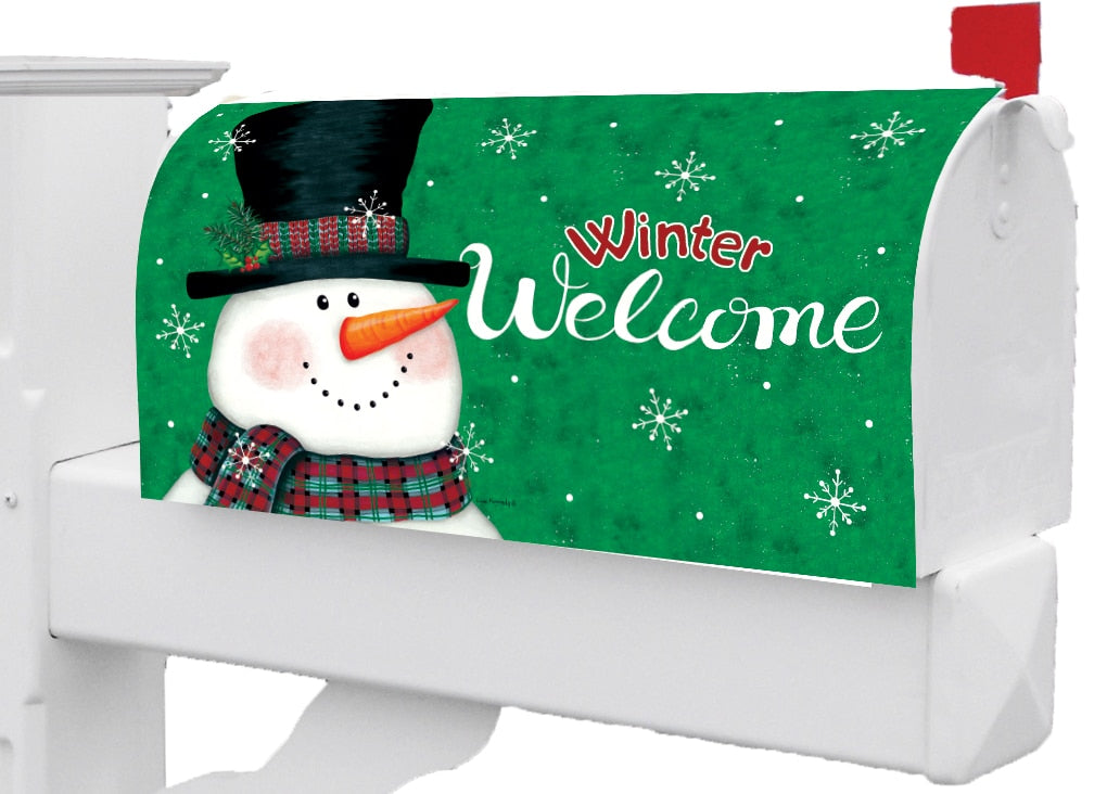 Snowman on Green-Mailbox Makeover
