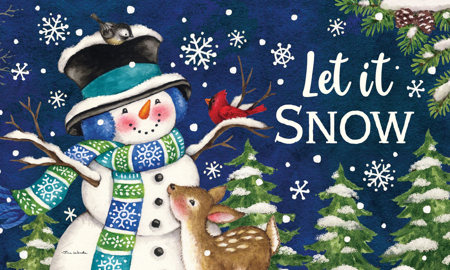 Woodland Snowman-Floor Mat