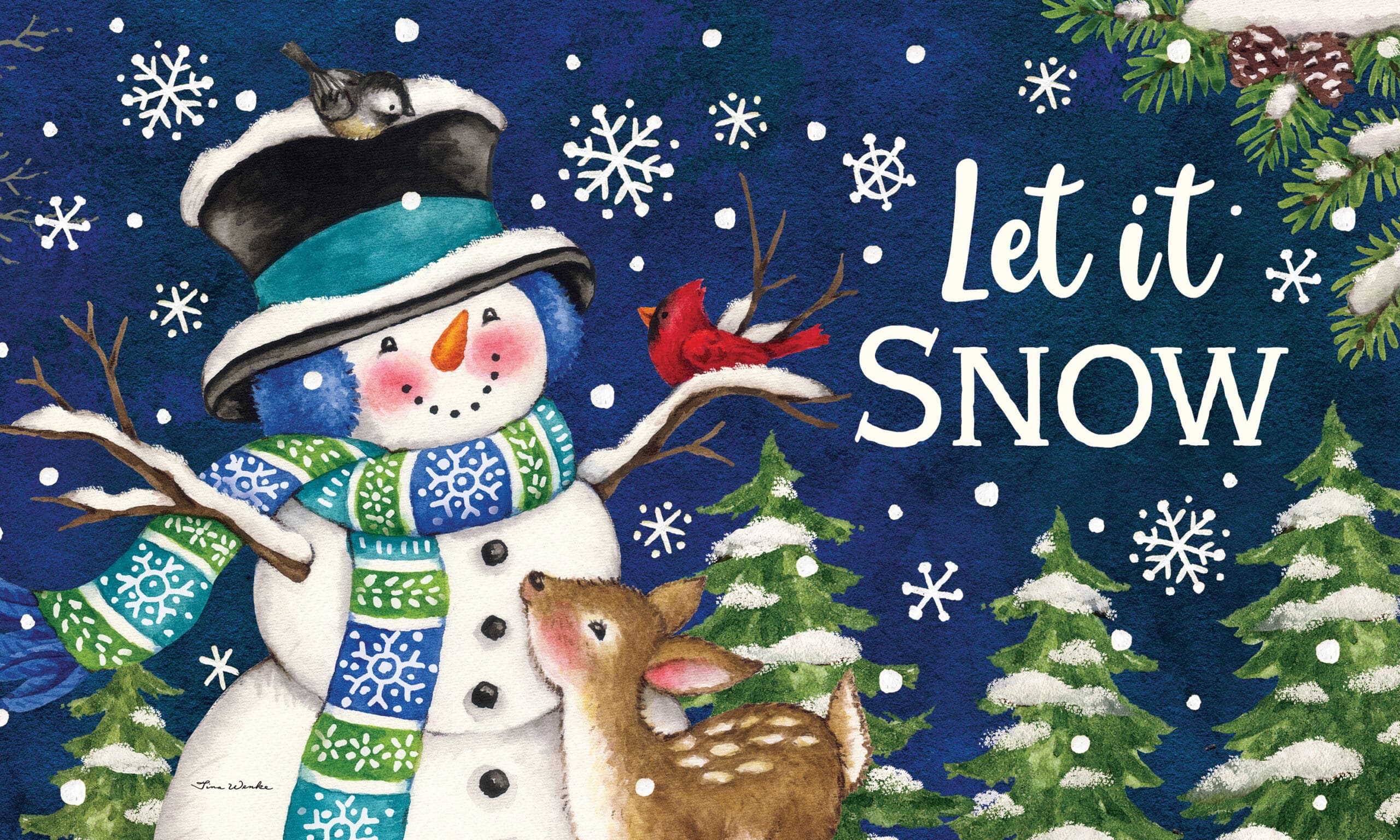 Woodland Snowman-Floor Mat