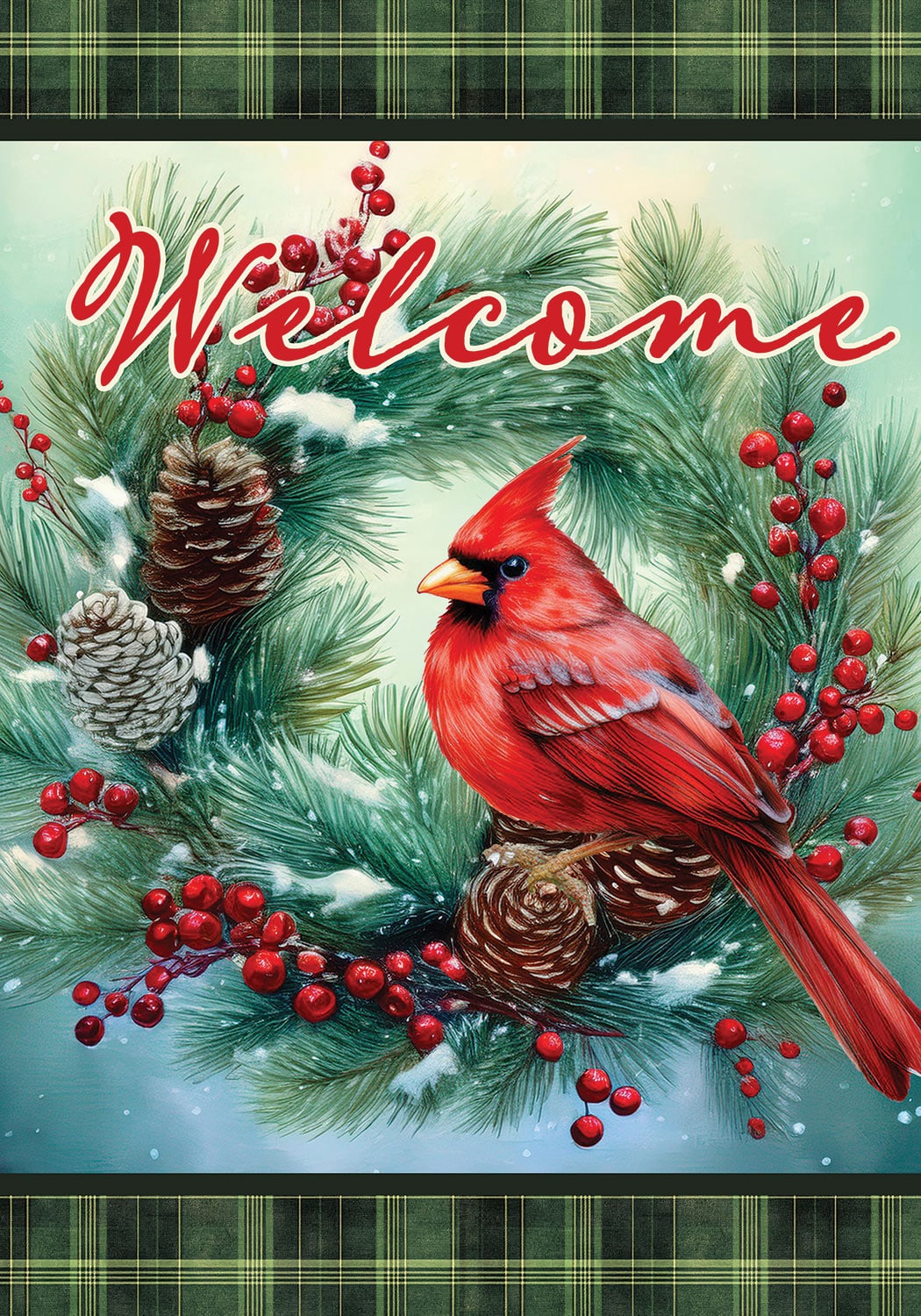 Cardinal Wreath -Flag