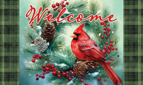 Cardinal Wreath-Floor Mat