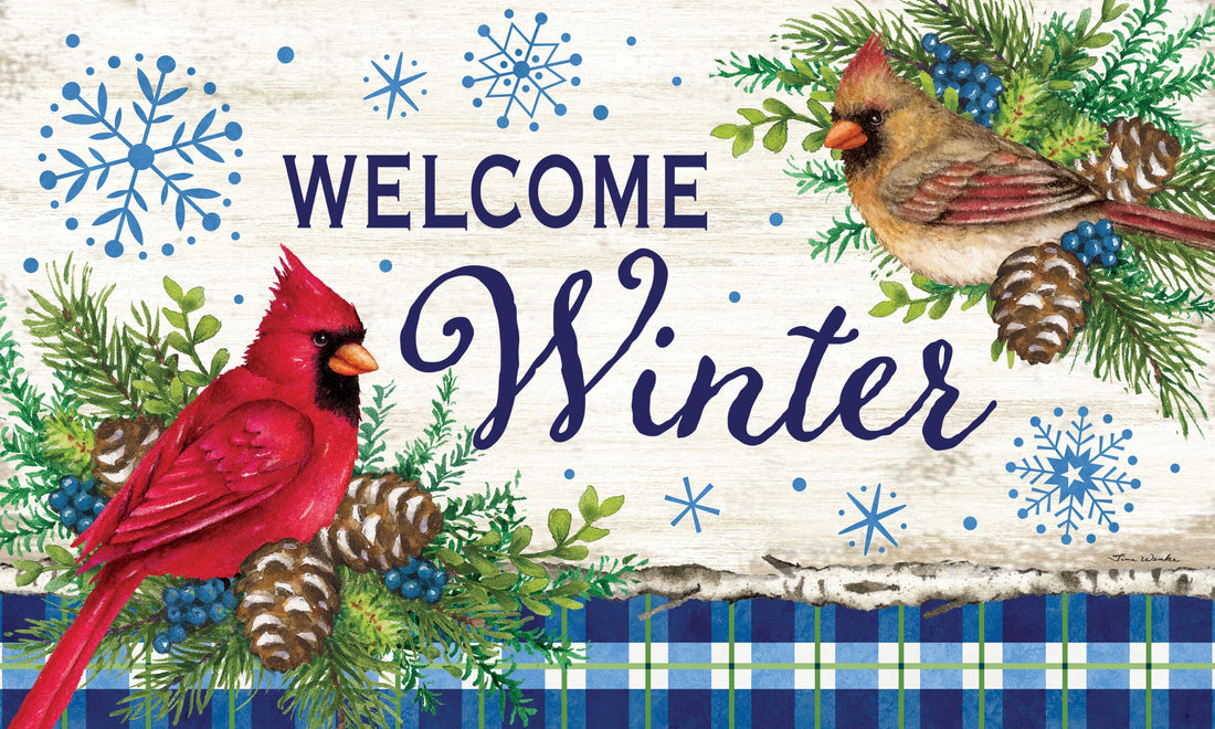 Winter Cardinals-Floor Mat