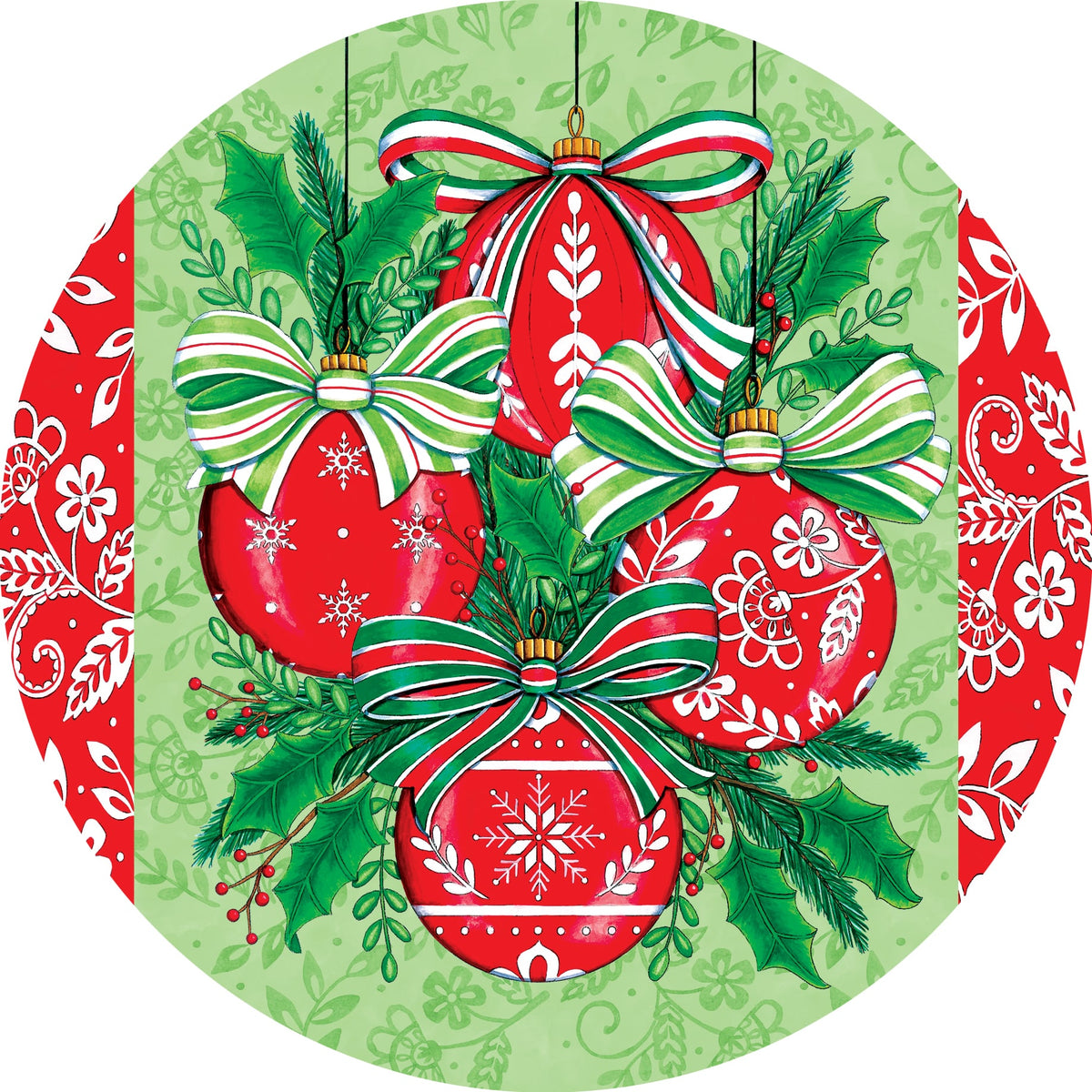 Red Ornaments-Accent Magnet