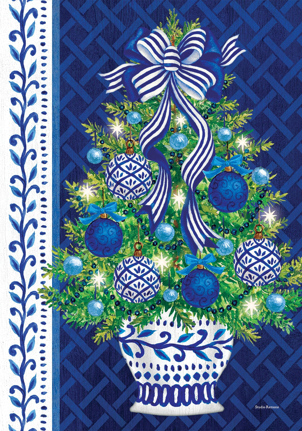 Chinoiserie Christmas Tree-Flag