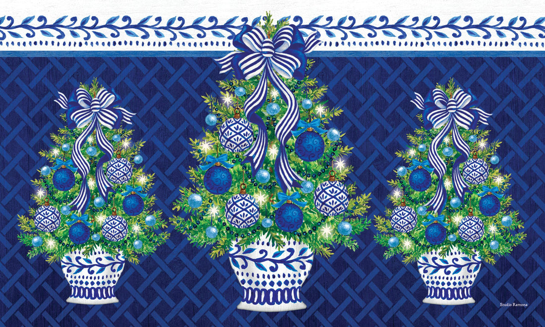 Chinoiserie Christmas Tree-Floor Mat