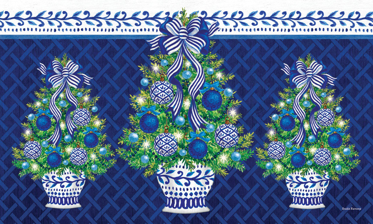 Chinoiserie Christmas Tree-Floor Mat