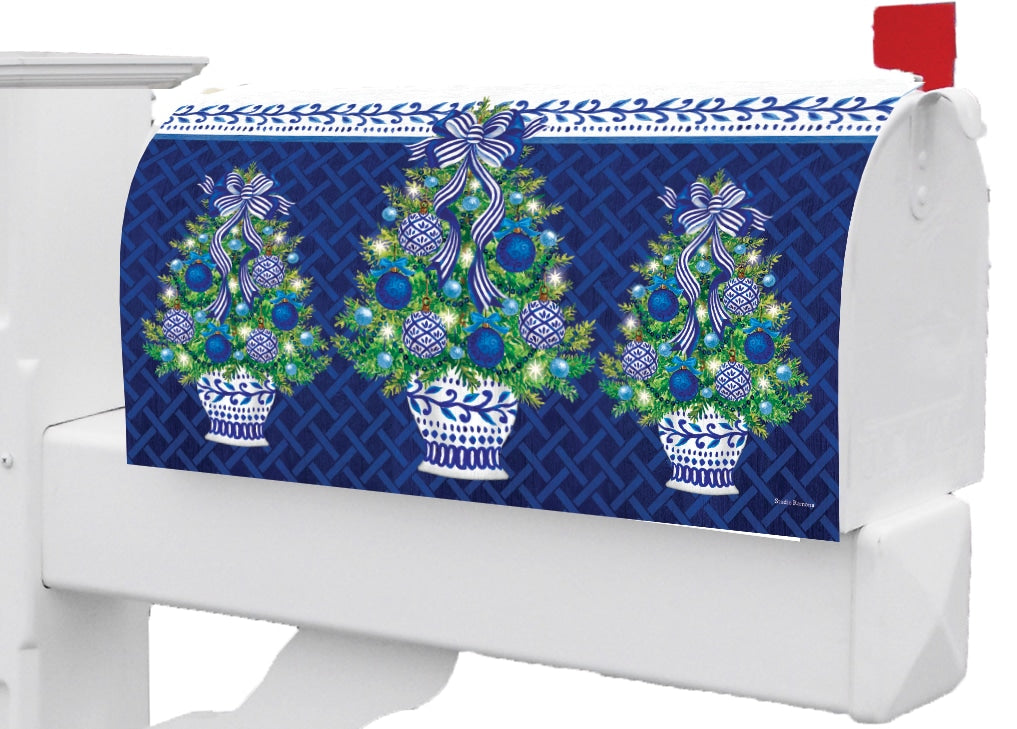 Chinoiserie Christmas Tree-Mailbox Makeover