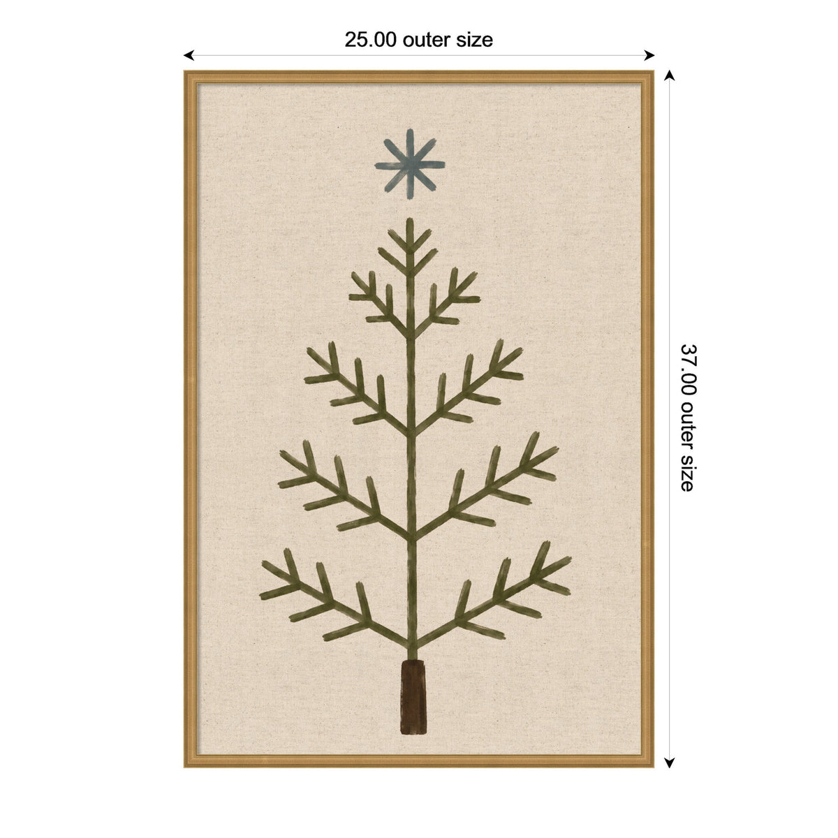 Framed Fabric Magnetic Board Scandi Tree Linen Wall Organization