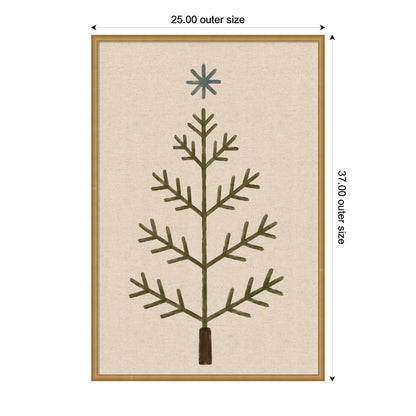 Framed Fabric Magnetic Board Scandi Tree Linen Wall Organization