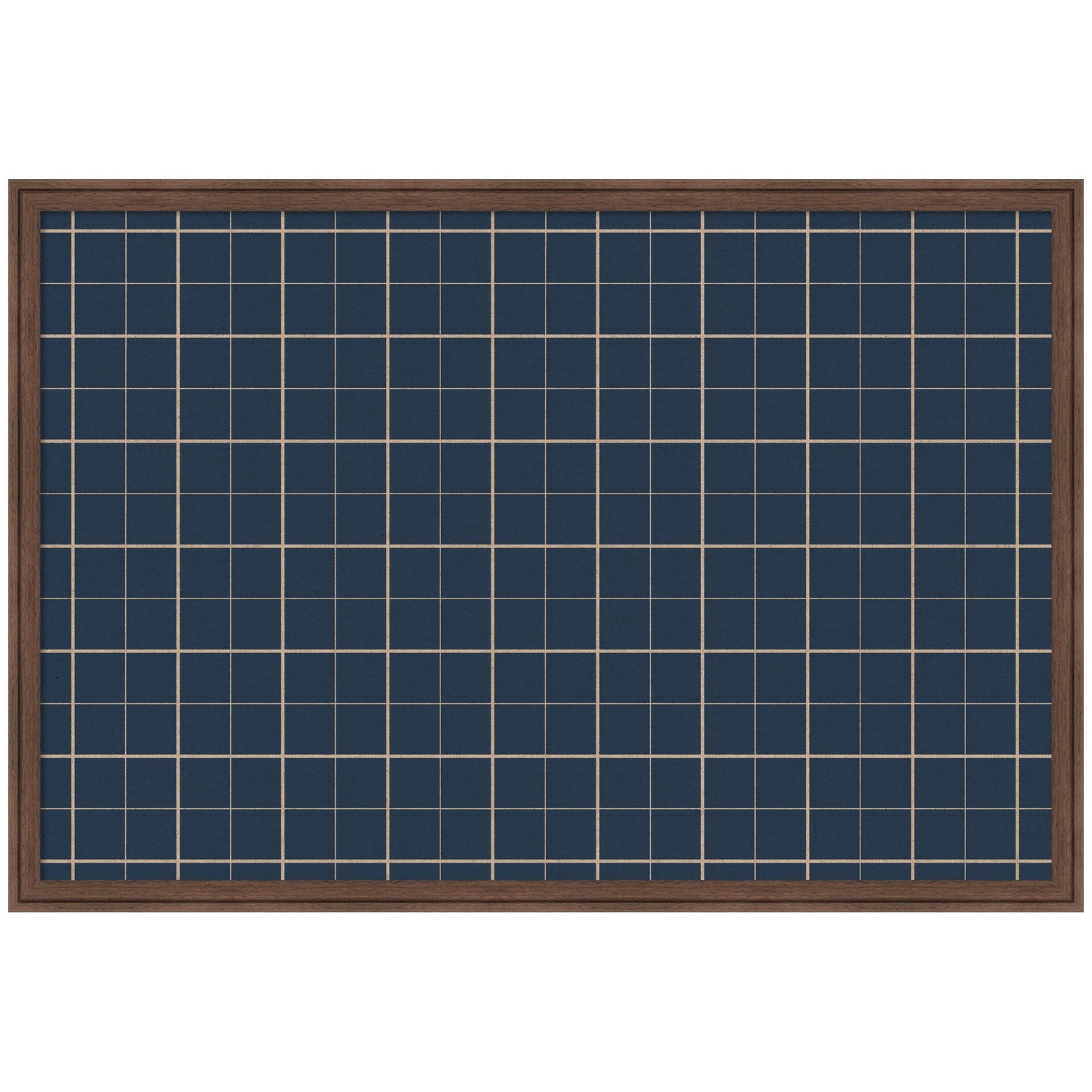 Framed Fabric Pinboard Navy Blue Plaid Wall Organization