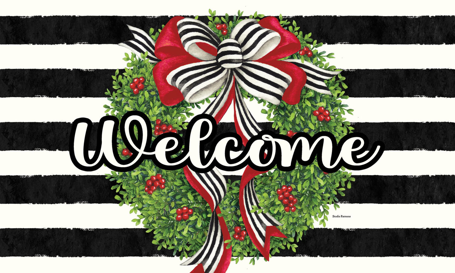 Holiday Stripes-Floor Mat