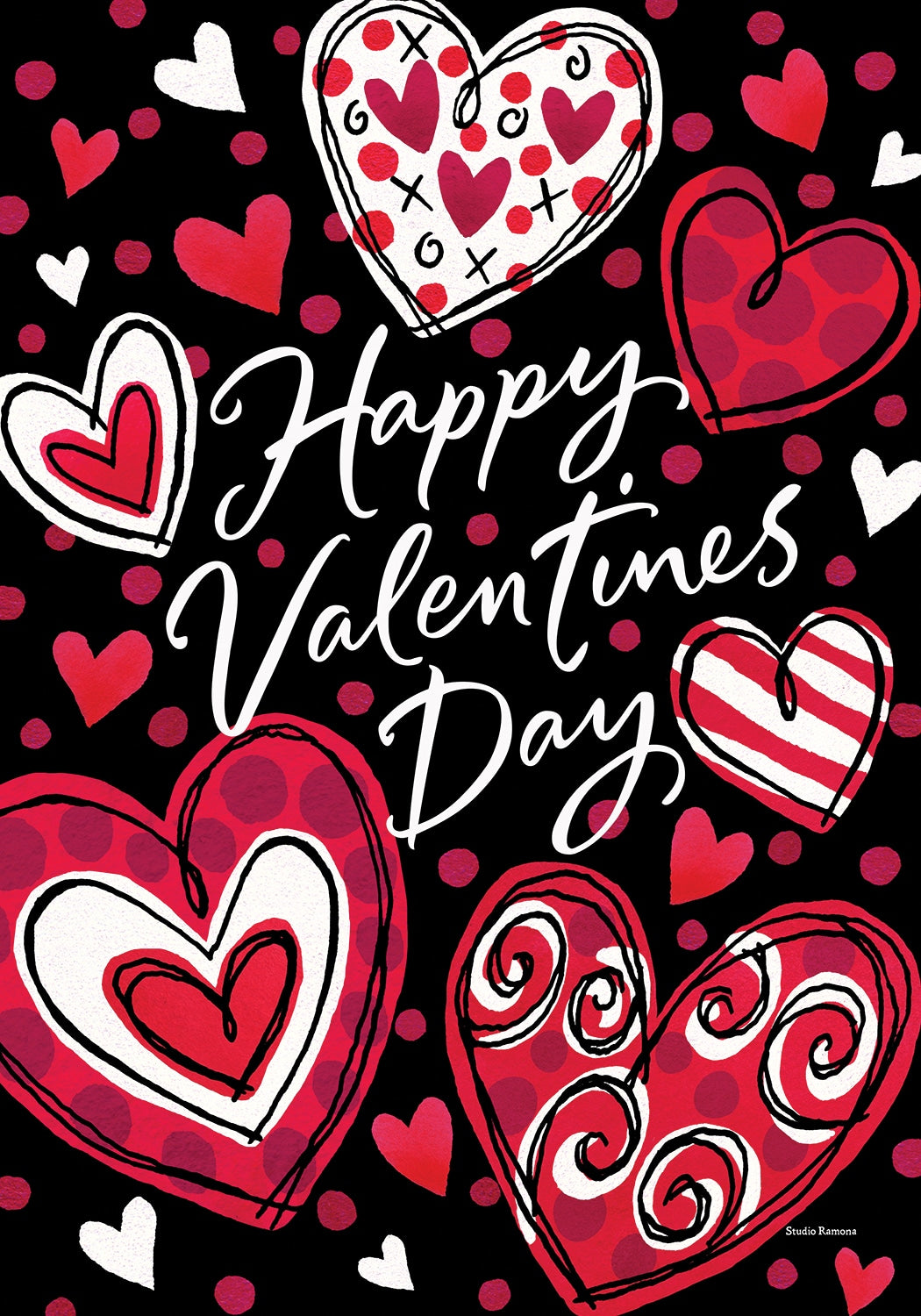 Black and Red Hearts-Flag