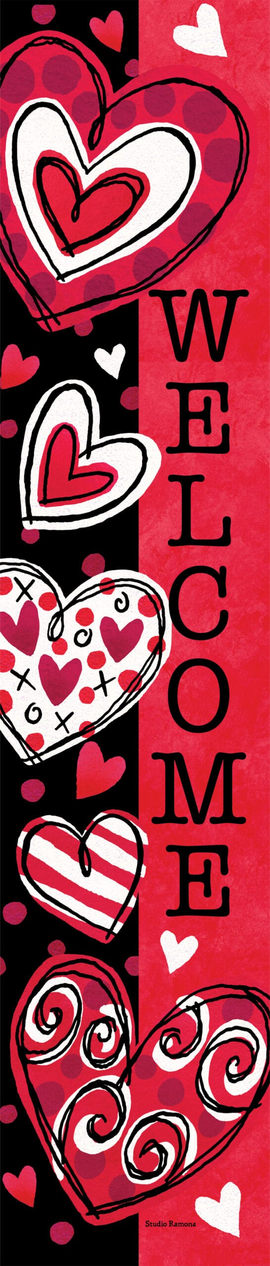 Yard Expression-Black and Red Hearts