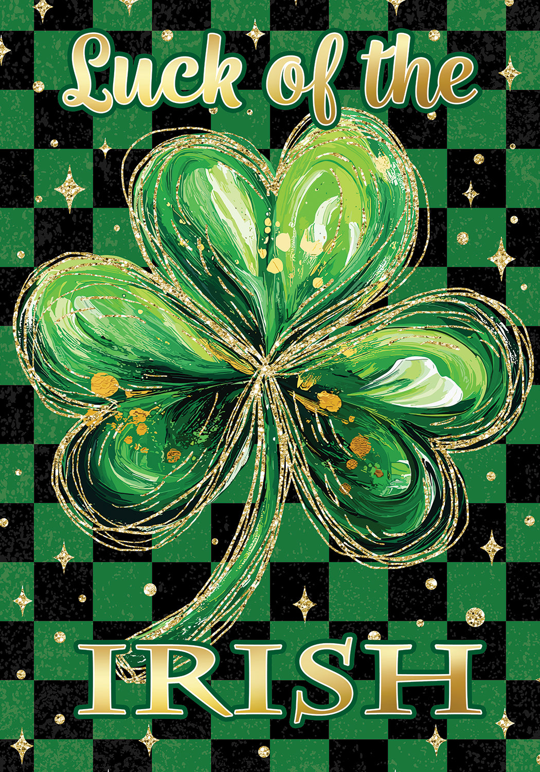 Checkered Shamrock-Flag