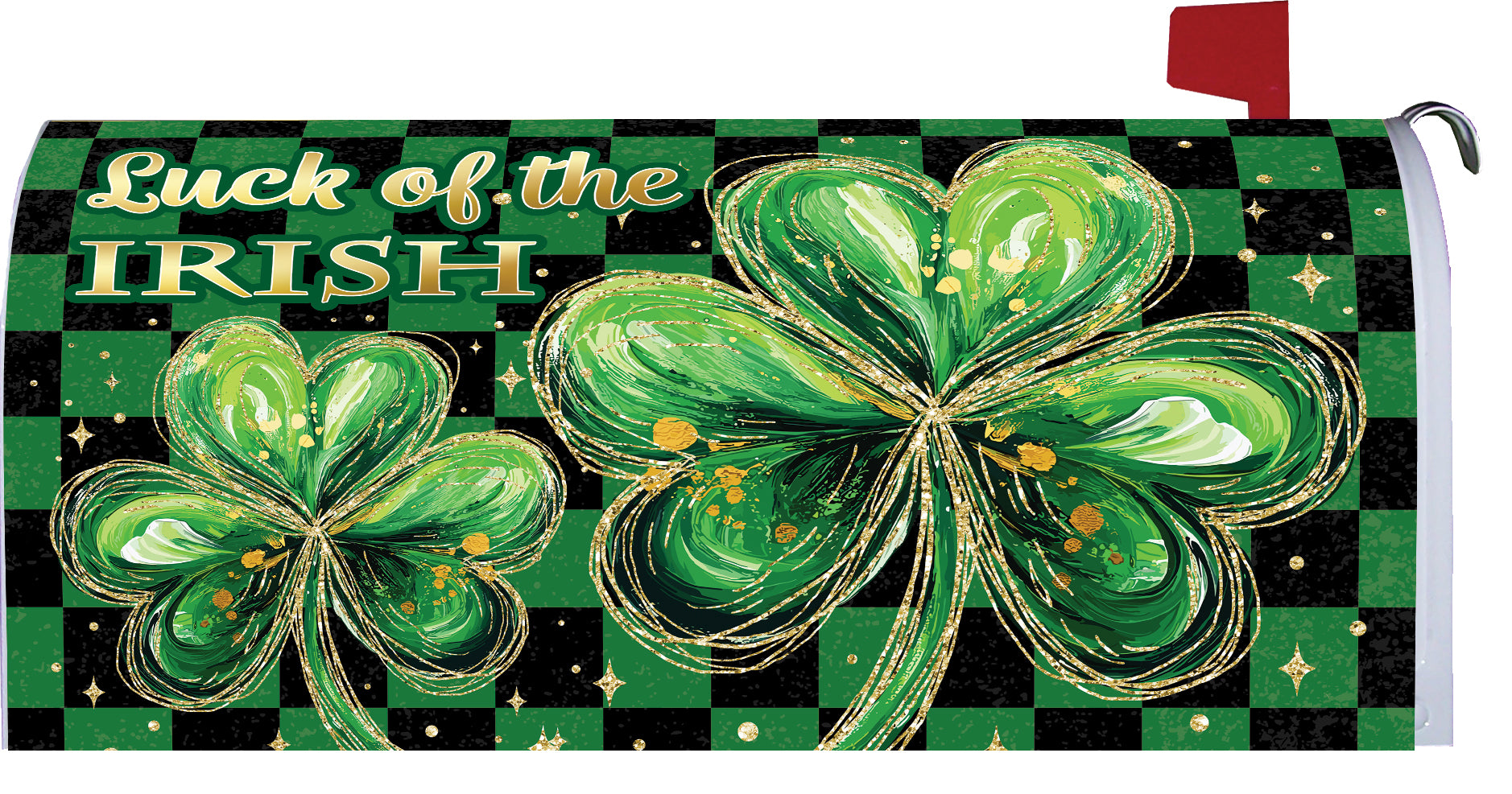 Checkered Shamrock-Mailbox Makeover