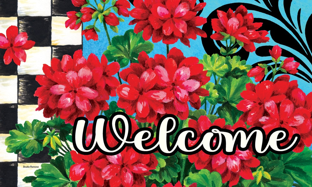 Floor Mat-Checkered Geranium