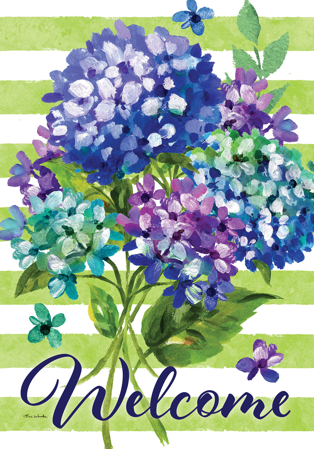 Striped Hydrangeas-Flag