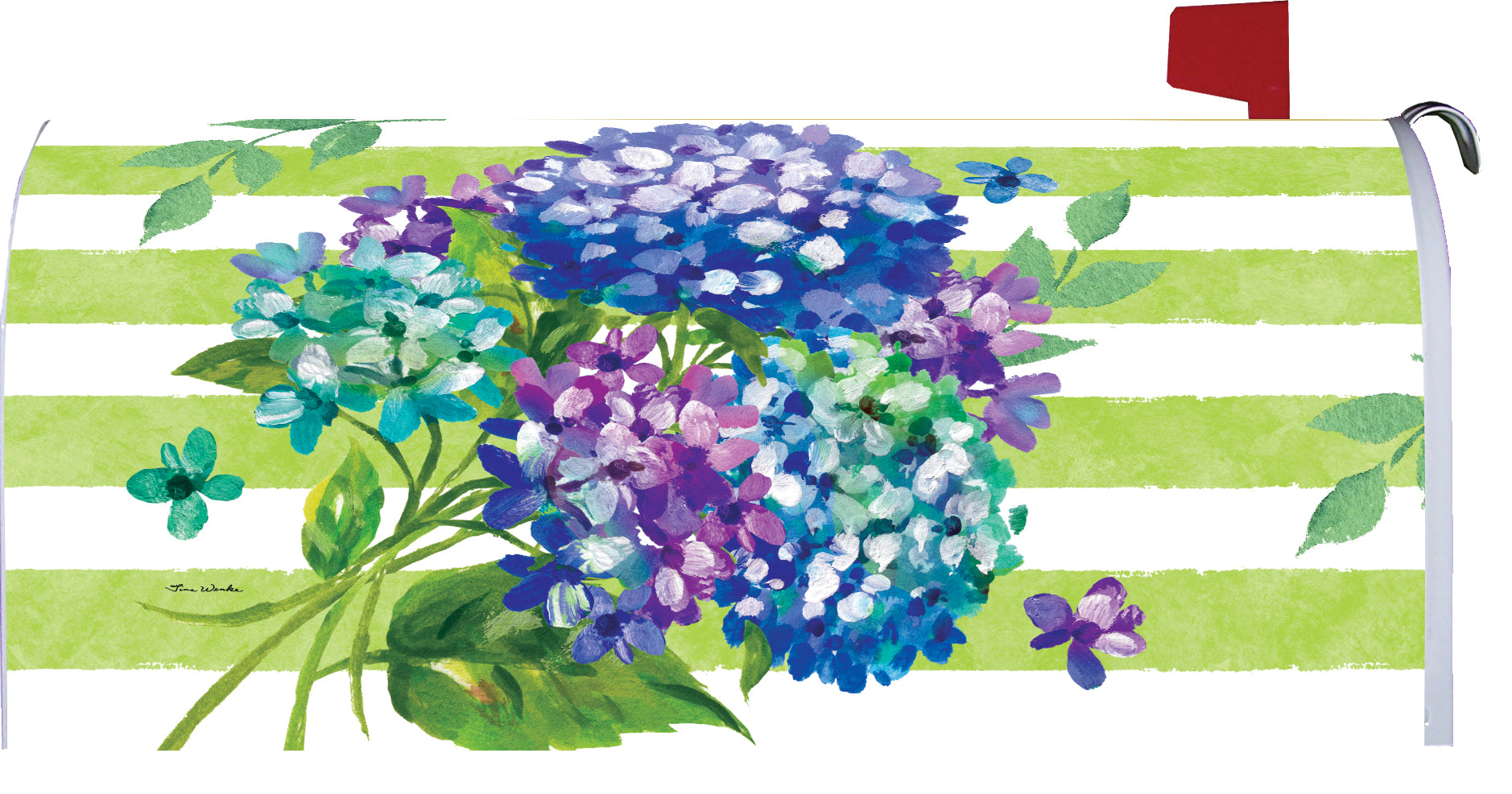Striped Hydrangeas-Mailbox Makeover