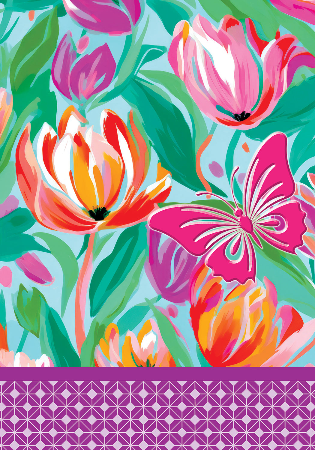 Vibrant Flowers-Flag