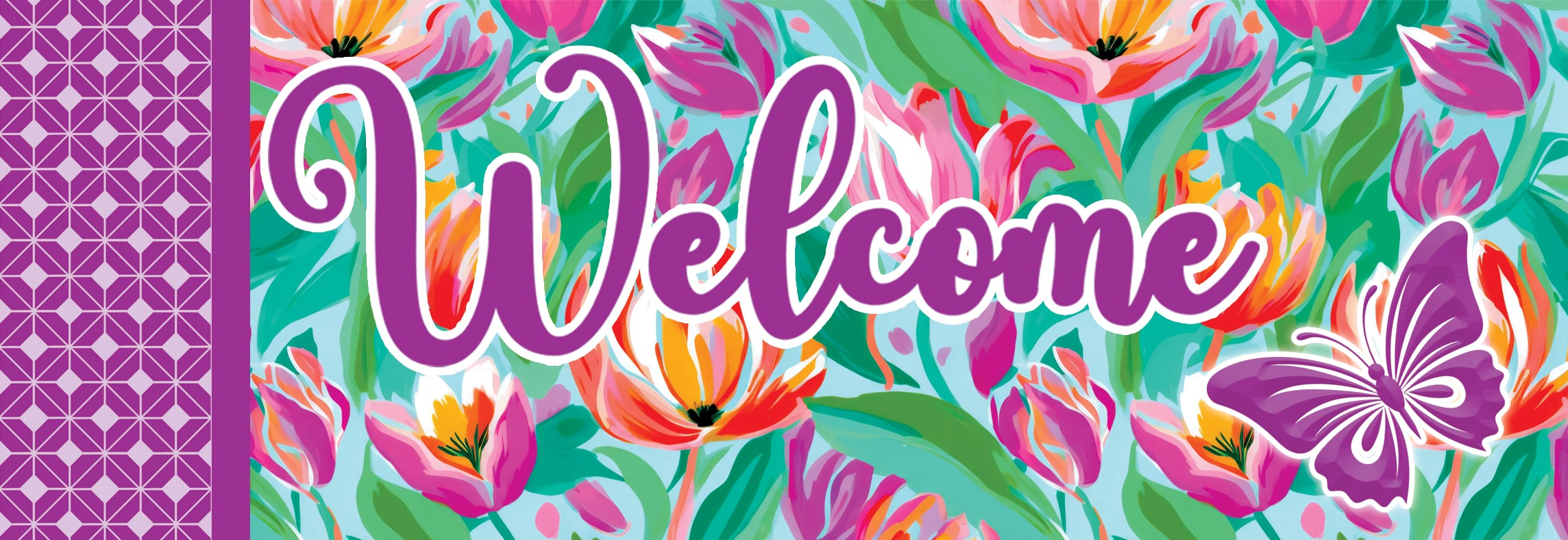Signature Sign-Vibrant Flowers